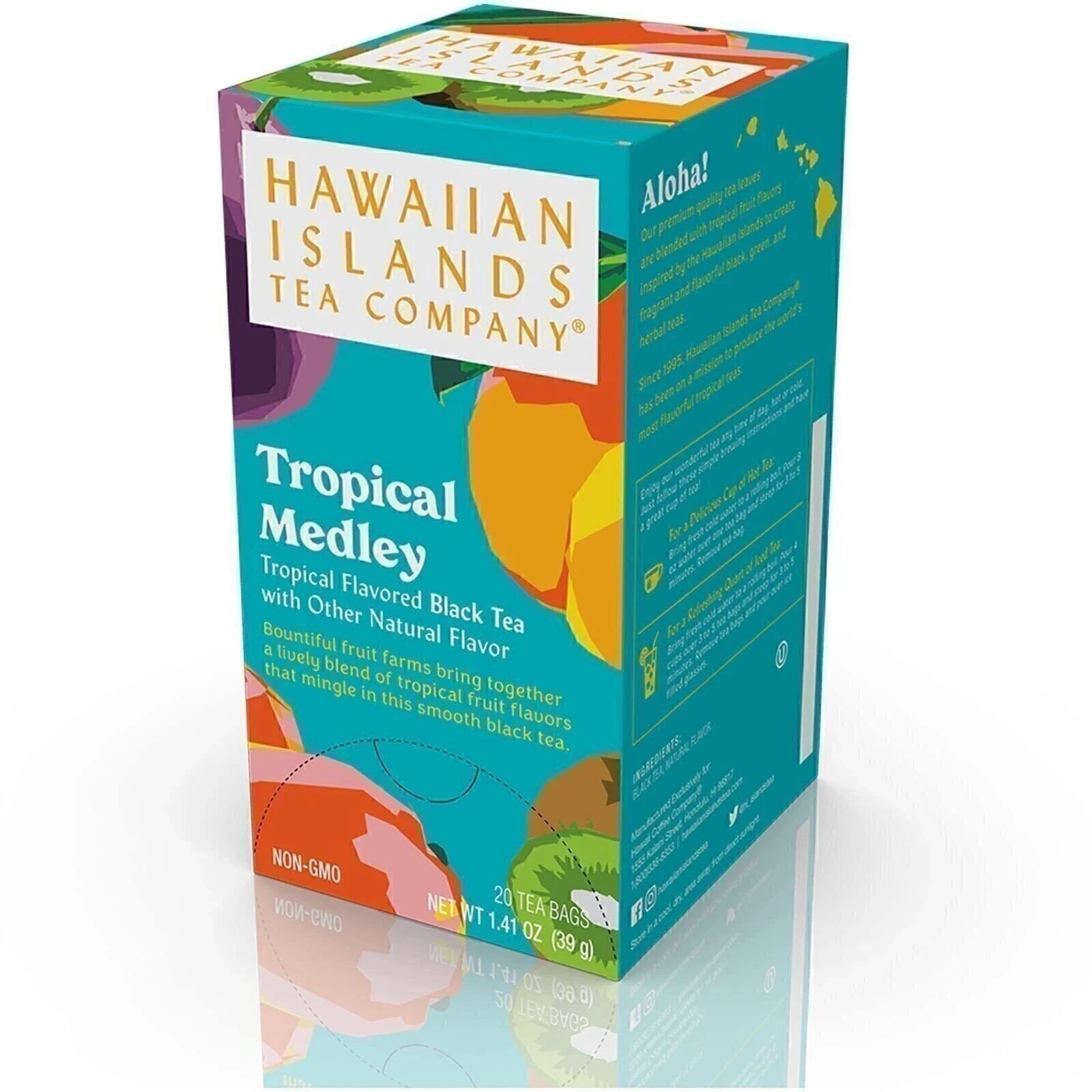 Hawaiian Islands Tropical Fruit Medley Black Tea, All Natural – 20 Teabags