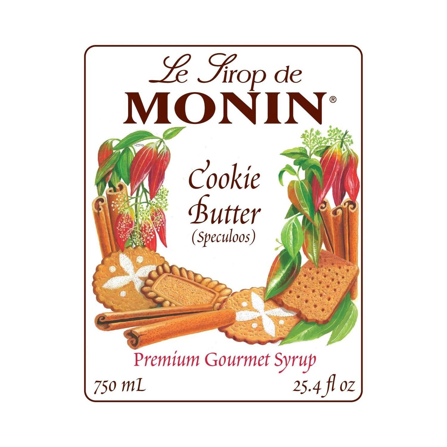 Monin Cookie Butter Syrup – Bottle (750mL), H-Cookie Butter