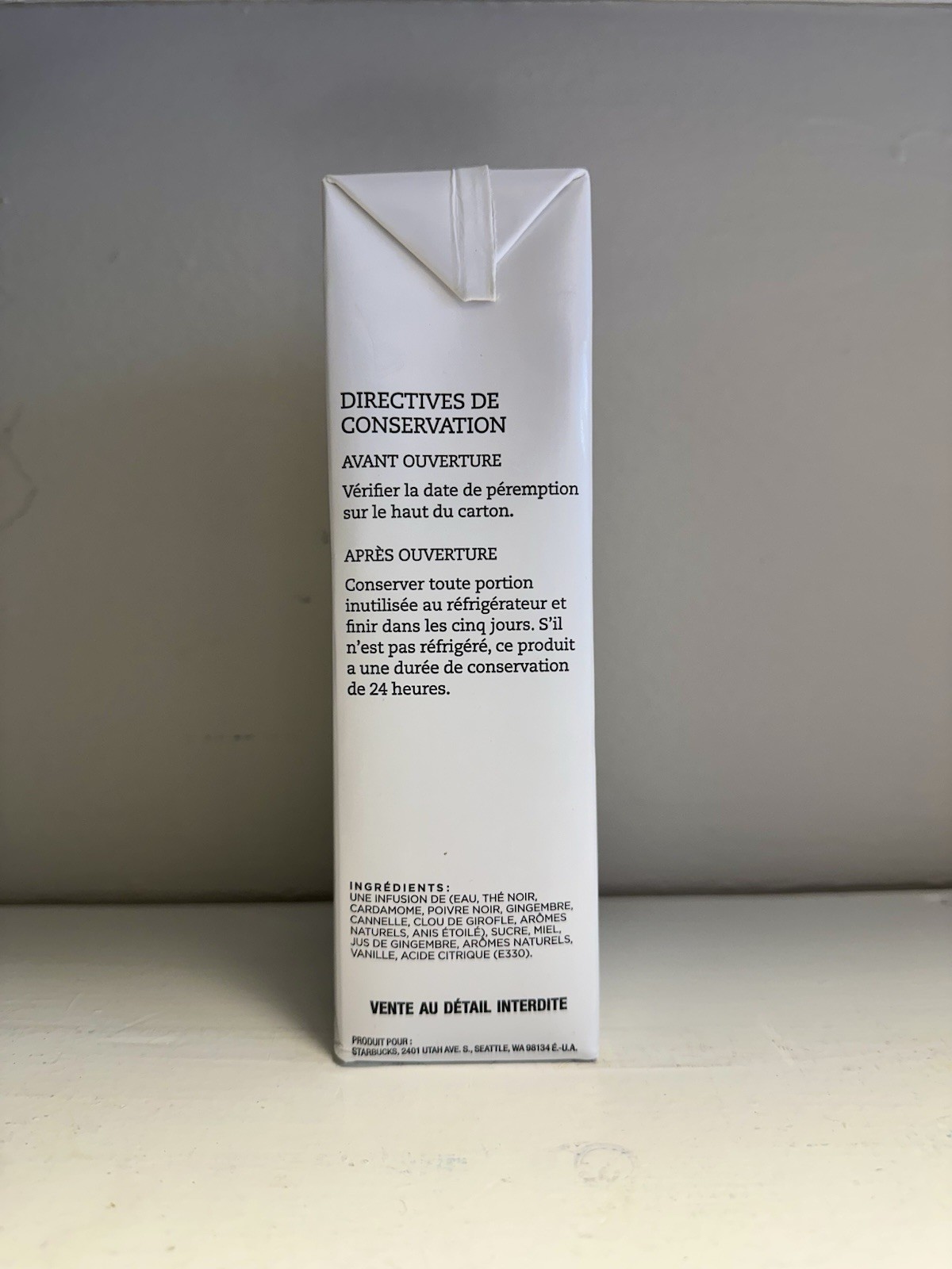Starbucks Teavana Spiced Black Chai Tea Latte Concentrate