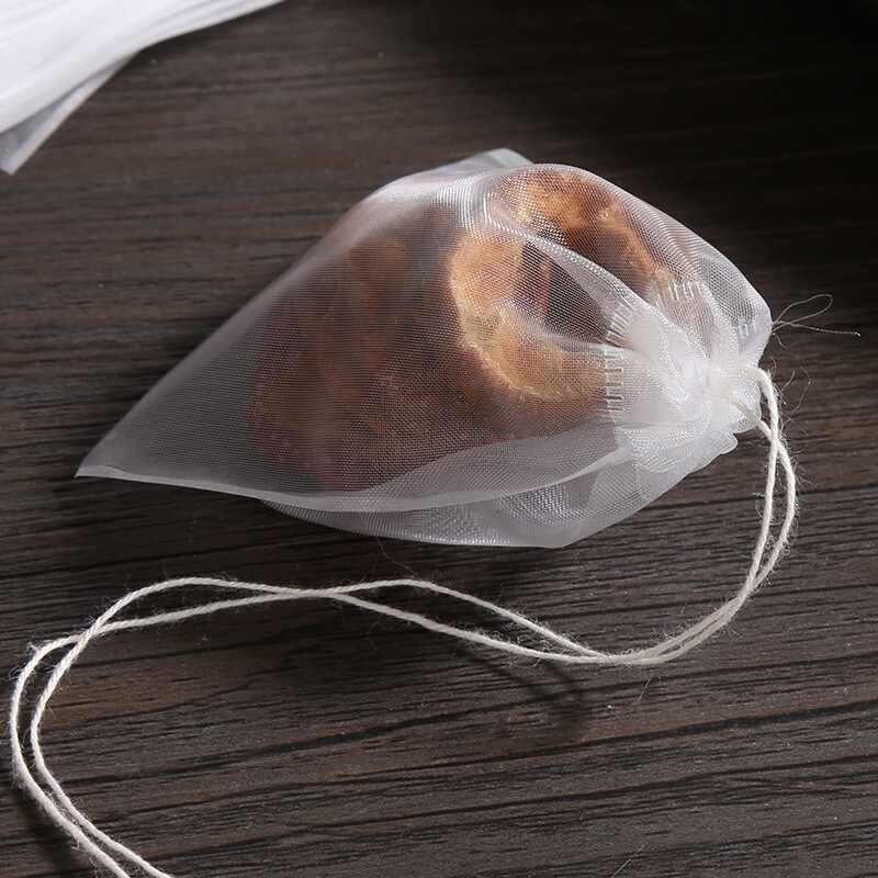 100Pcs Food Grade Tea Bags w/Heat Seal String, Non-Woven Disposable Filters for