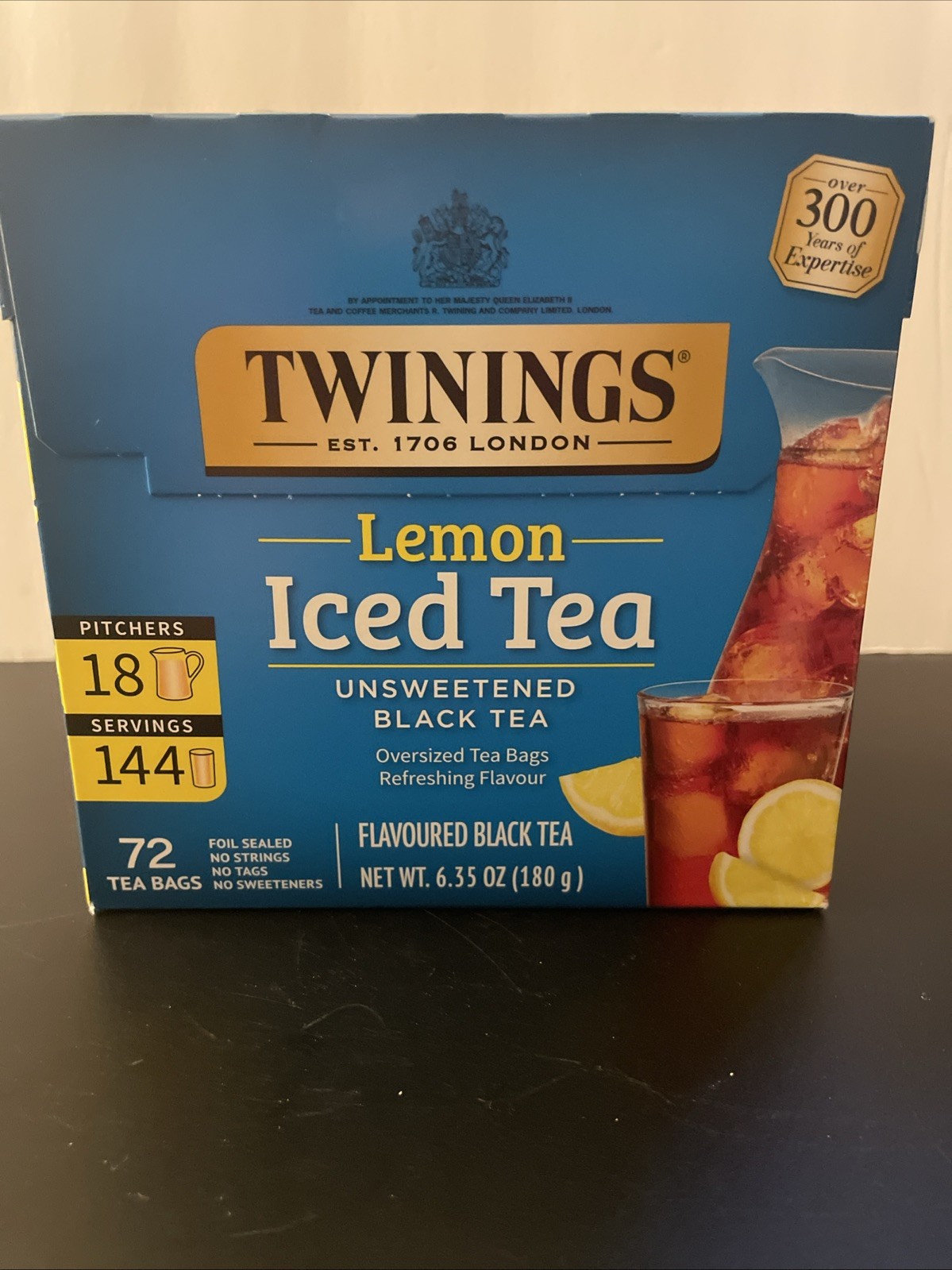 Twinings Lemon Flavored Black Iced Tea Bags – 72 Count