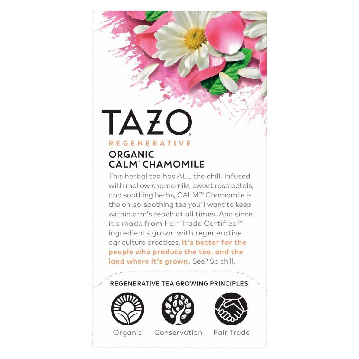 TAZO Calm Chamomile Tea 16 Bags – Organic Caffeine‑Free Herbal
