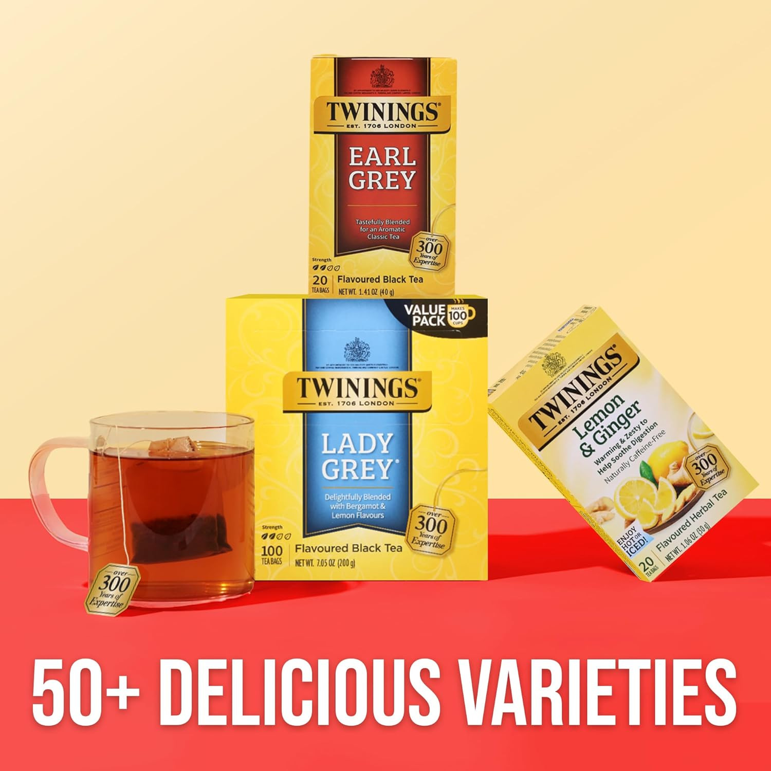 Lady Grey Black Tea Individually Wrapped Bags, 100 Count (Pack of 1), Orange Pee