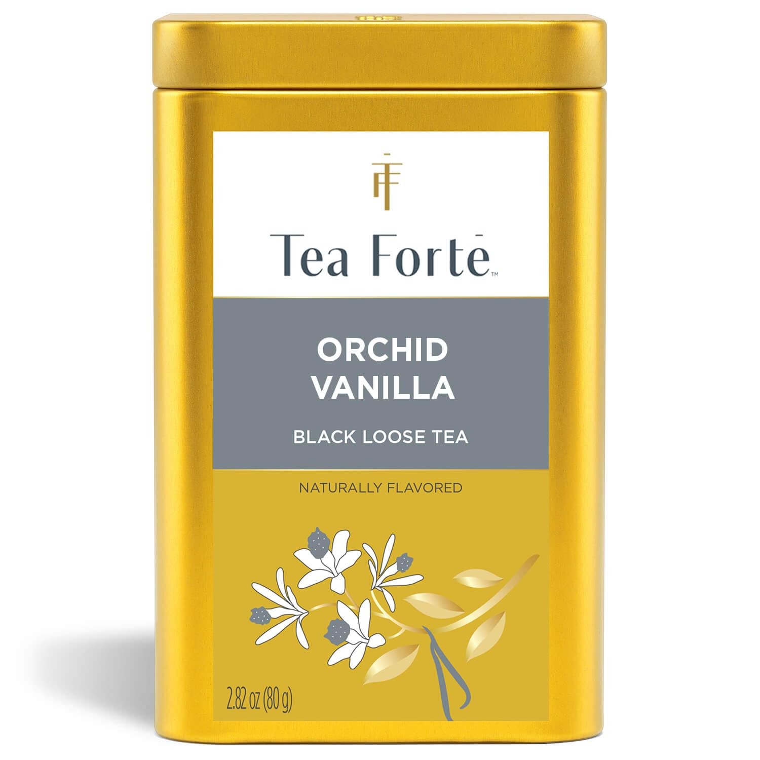 Orchid Vanilla Premium Loose Leaf Caffeinated Black Tea Blend Canister 35-50 Cup