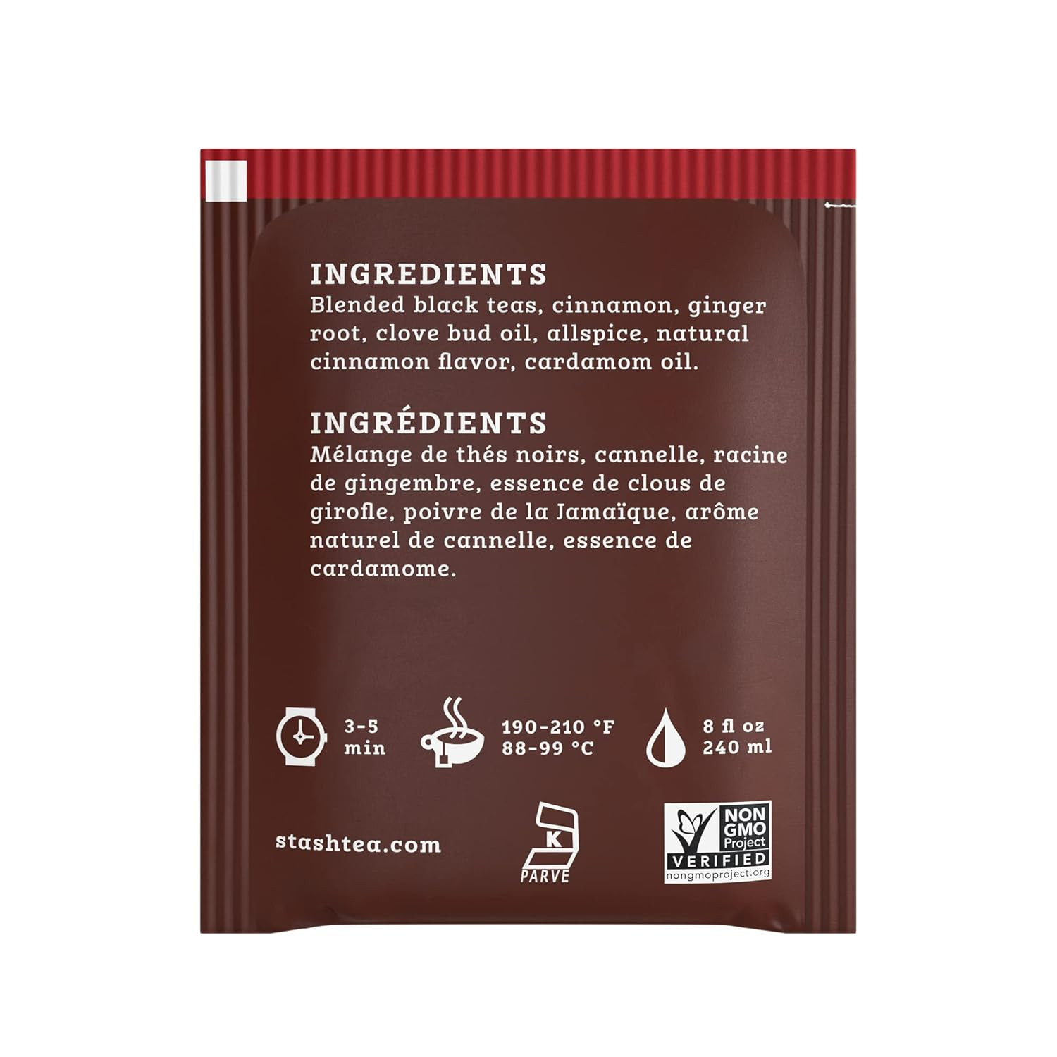 Tea Double Spice Chai Black Tea, Box of 100 Tea Bags (Packaging May Vary)