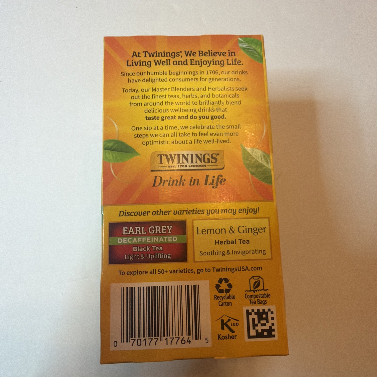Black Tea Decaffeinated Lady Grey 20 Bags (Case of 6) 12/2/27
