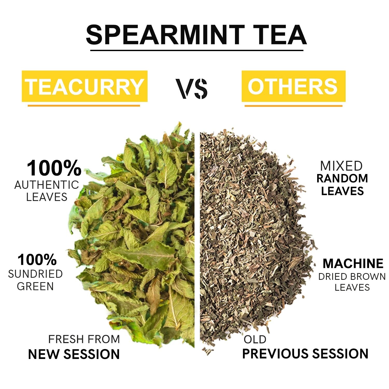 TEACURRY Spearmint Tea (1 Month Pack, 30 Tea Bags) – Helps with Women Health