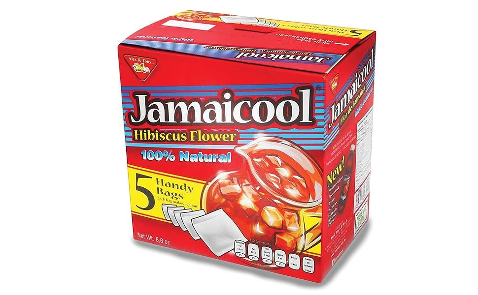 Jamaicool Hibiscus Flowers 100% Natural (5 Handy Bags, Each Makes 1 Gallon) –