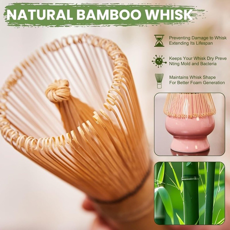 Cherry Blossom Matcha Set Bamboo Whisk Bowl Sifter Holder Gift Tea Lovers New