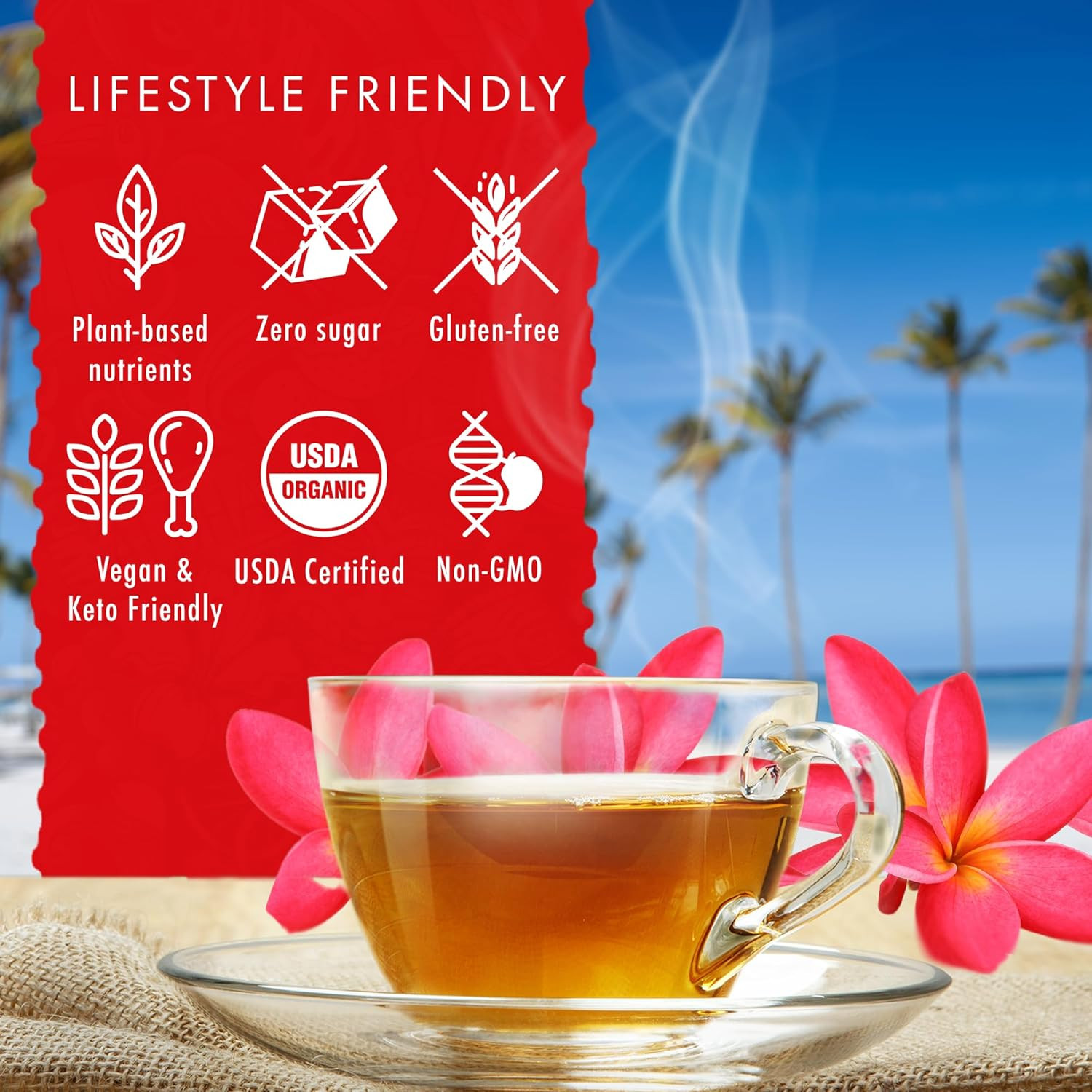 – Organic Hibiscus Bliss Herbal Tea, Caffeine-Free Hibiscus, All-Natural and Ant