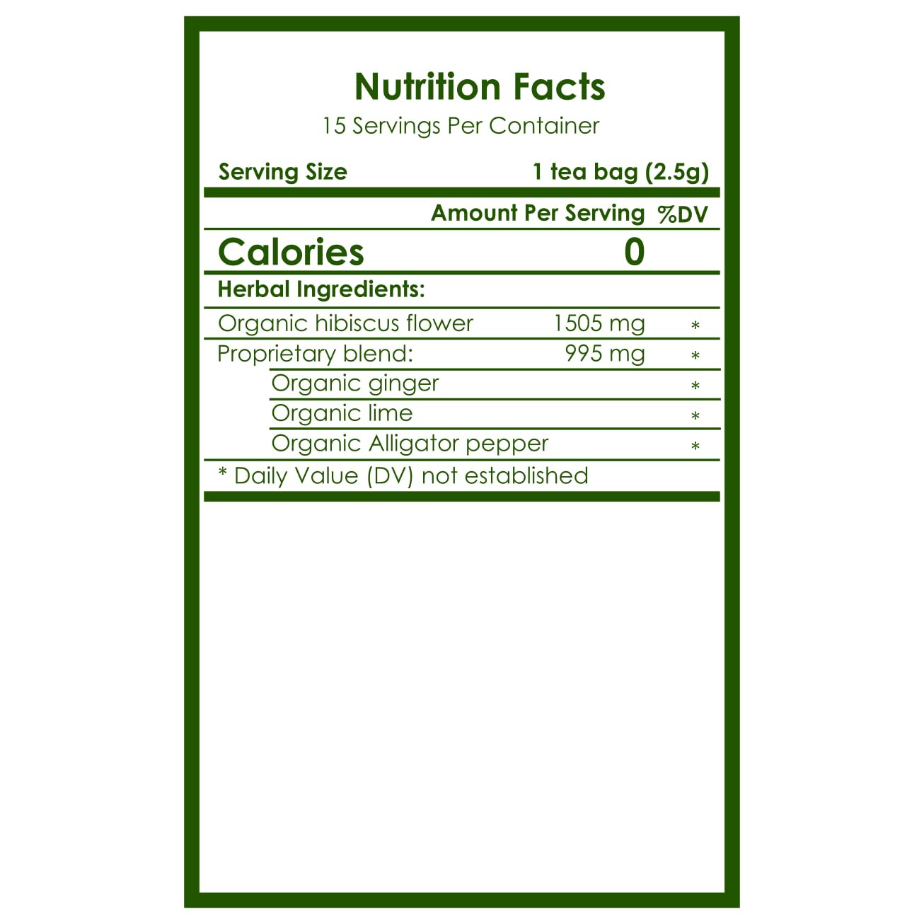 Premium Organic Hibiscus Tea Bags, 100% Natural and Organic Ingredients, Antioxi