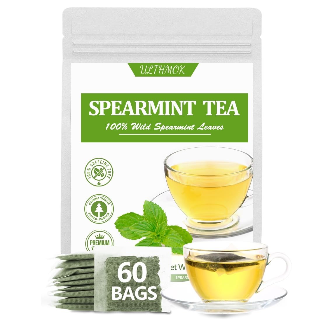 Luxurious 60 Count Spearmint Tea Bags – Smooth Taste & 720 Days Shelf Life