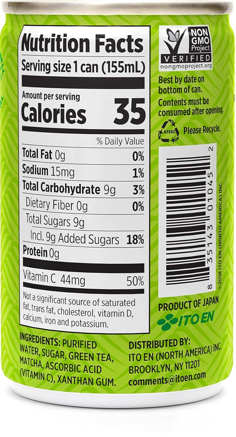 Organic Green Tea 20 Pack Refreshing Sweetened Antioxidant Rich 50 Calories