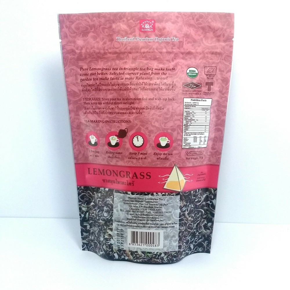 Thai USDA Organic Herbal Tea Lemongrass Rosella Ginger Butterfly Pea 1-5 Packs