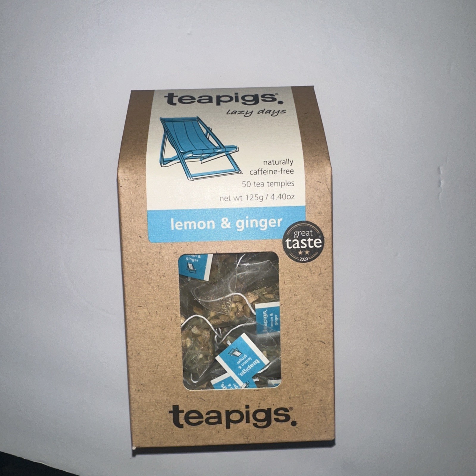 Teapigs Lazy Days Lemon Ginger 50 Tea Temples Exp 10/2027
