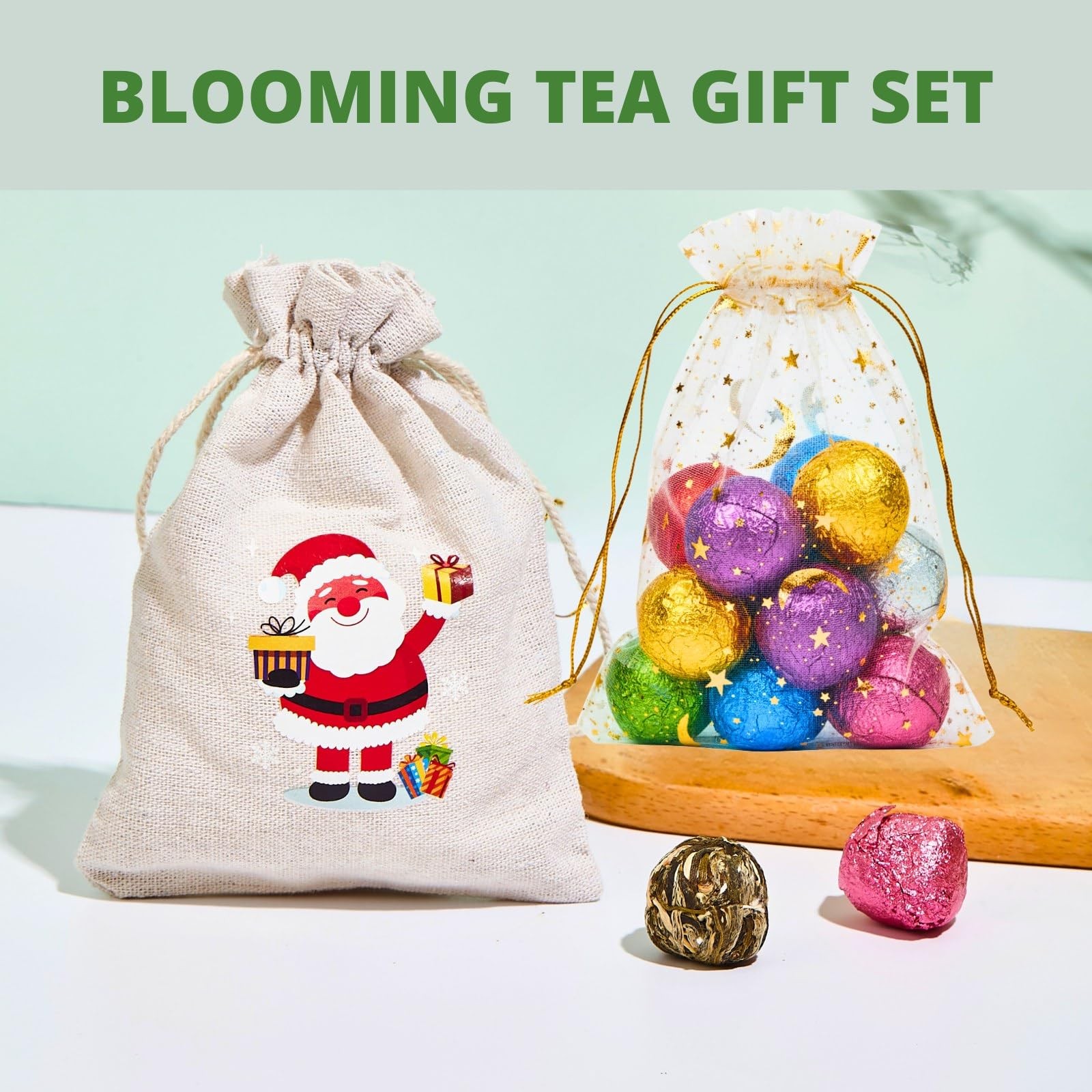 10 Assorted Blooming Flower Tea Balls Gift Set| Handmade Herbal Flowering Tea…