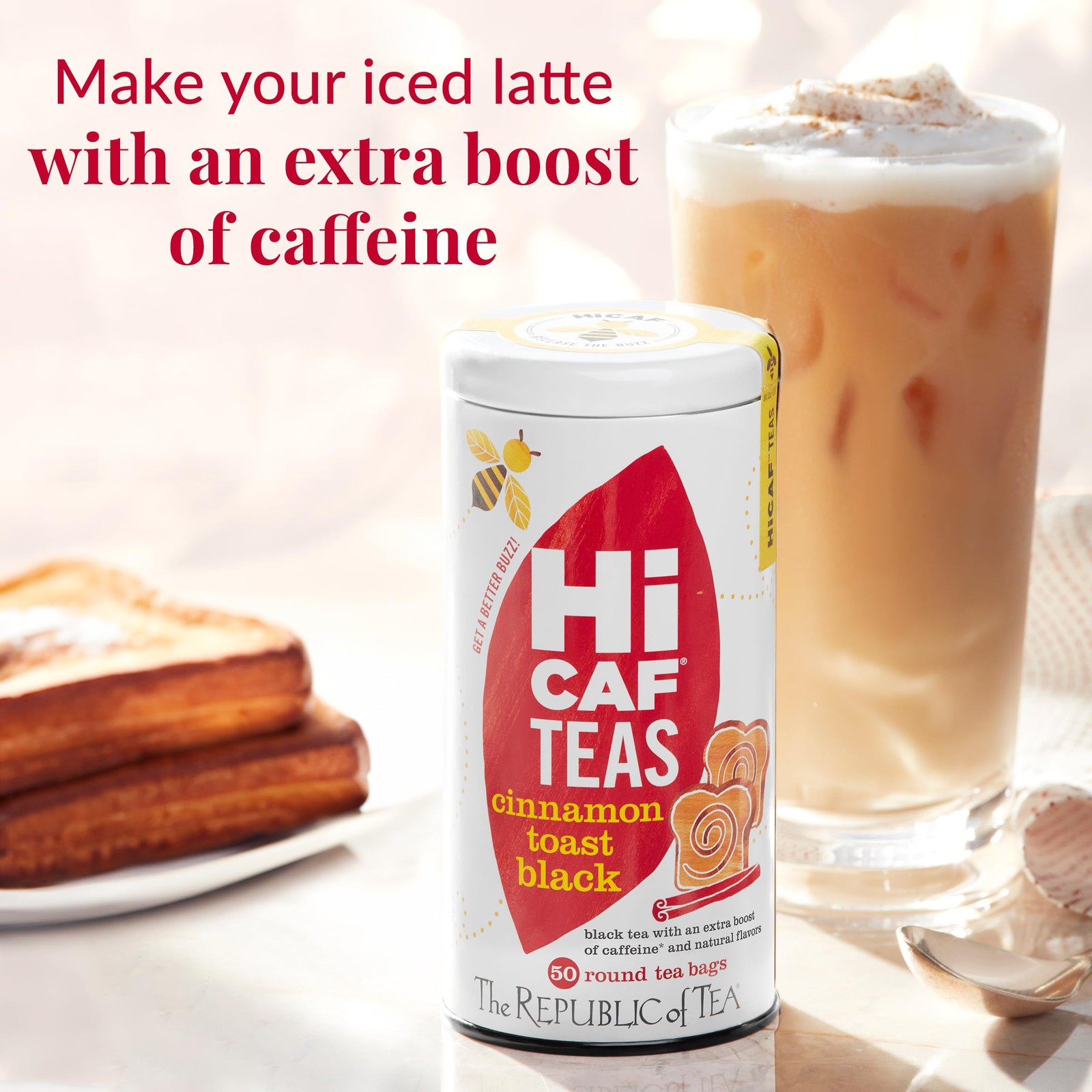 The Republic of Tea — HiCAF Cinnamon Toast Black Tea, 50 Tea Bags, High in Ca…
