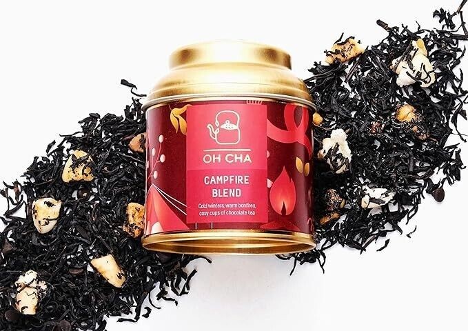 OH CHA – Assam Tea, Toasty Christmas Campfire Blend 35gm with Marshmallow, Choco