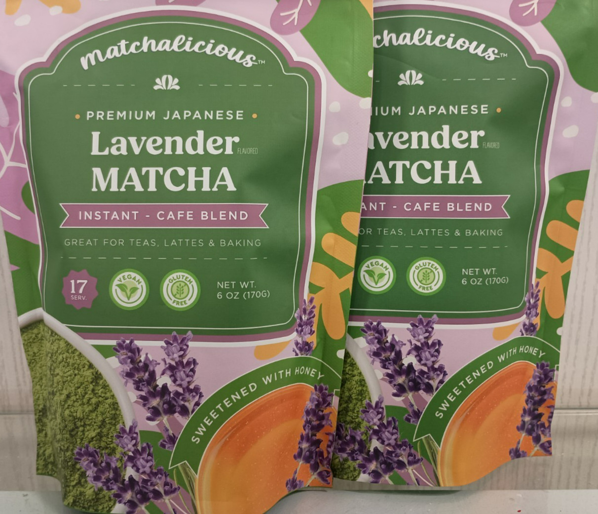 Matchalicious™ Premium Instant Japanese Lavender Matcha Powder 6 oz (2 Pack)