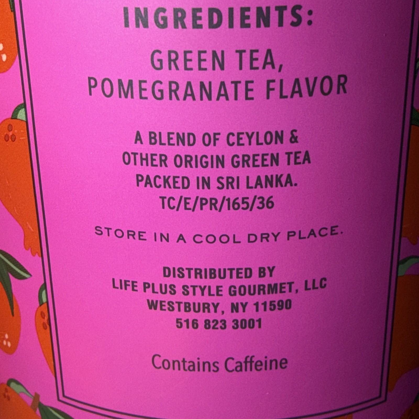 TEA WISDOM 🫖Caffeinated POMEGRANATE GREEN TEA 🫖100 tea bags=2 tubes BB:10/2027