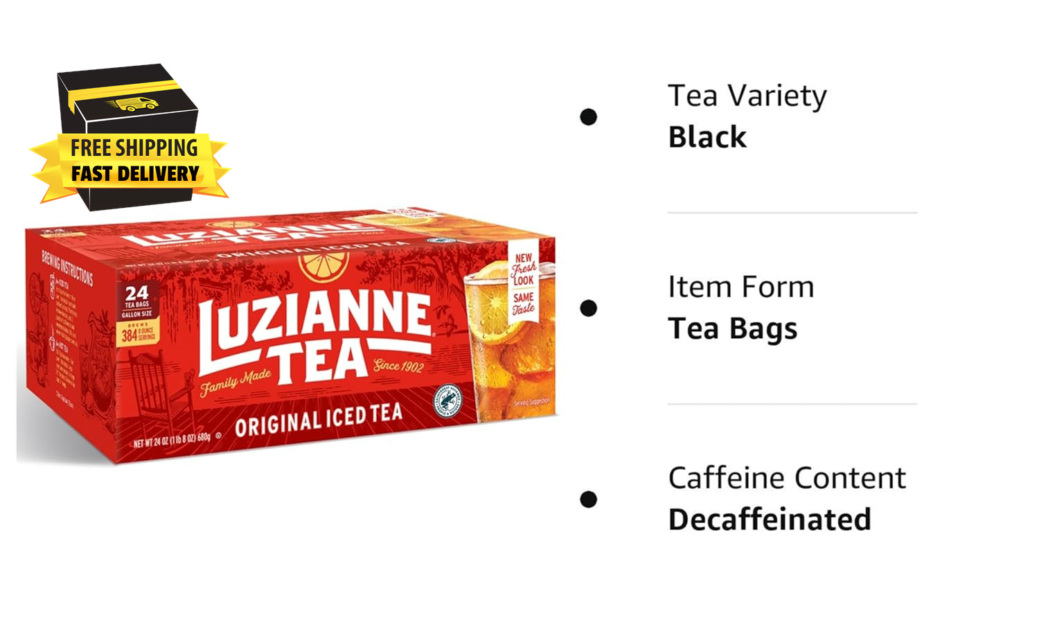 Unsweetened Iced Tea Bags, Gallon Size, 24Ct Box (Pack of 1) ⭐️⭐️⭐️⭐️⭐️