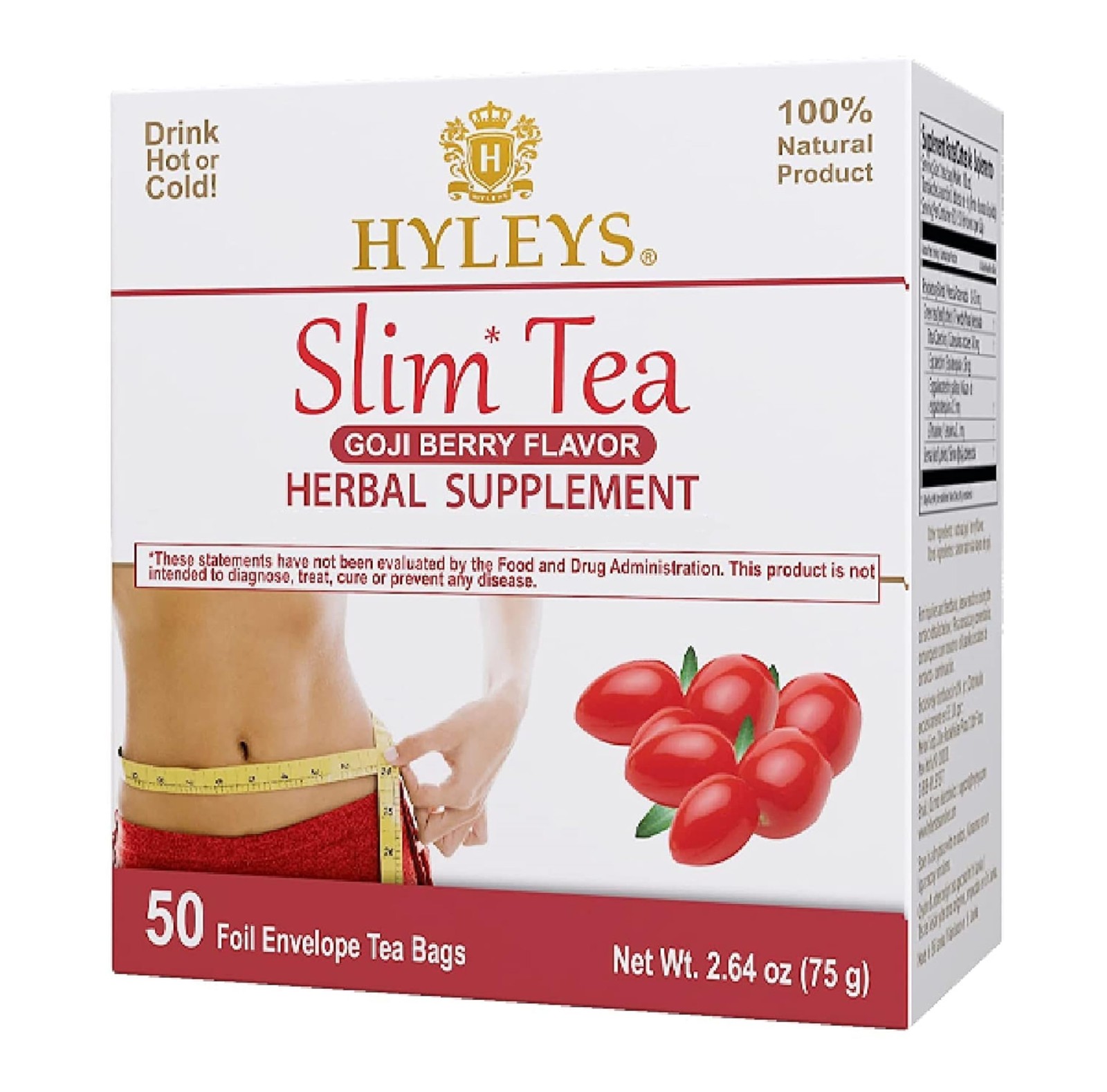 Hyleys Slim Tea Weight Loss Herbal Supplement with Goji Berry 50 Tea Bags