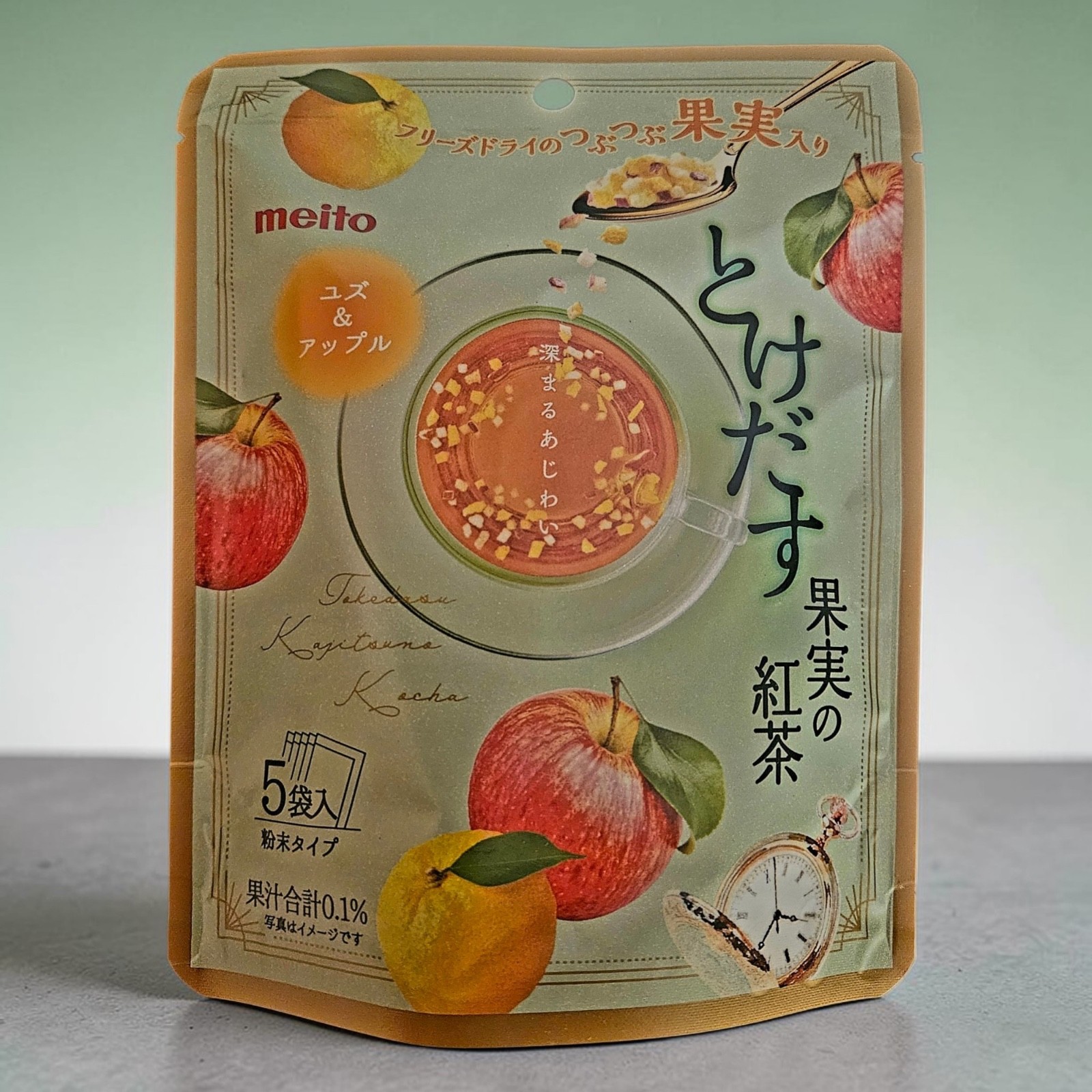 Meito Japanese Melting Fruit Tea Mix Yuzu & Apple 39g ( (5 serves) – One Pack