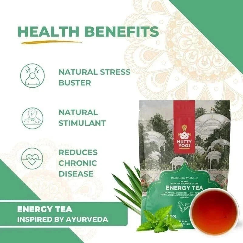 Nutty Yogi Energy Tea 50g Free Shipping World wide