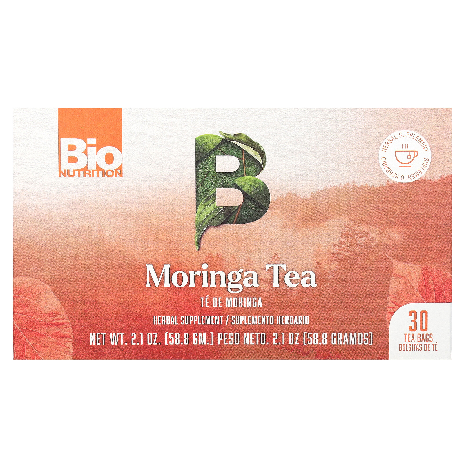 Moringa Tea, Caffeine Free, 30 Tea Bags, 2.1 oz (58.8 g)