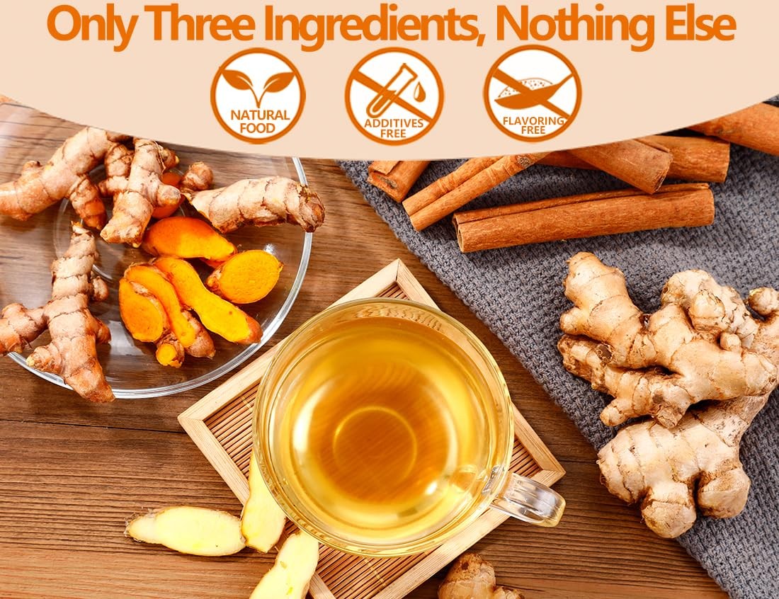 120 Premium Turmeric, Ginger, Cinnamon Blend Tea Bags, 120 Count (Pack of 1)