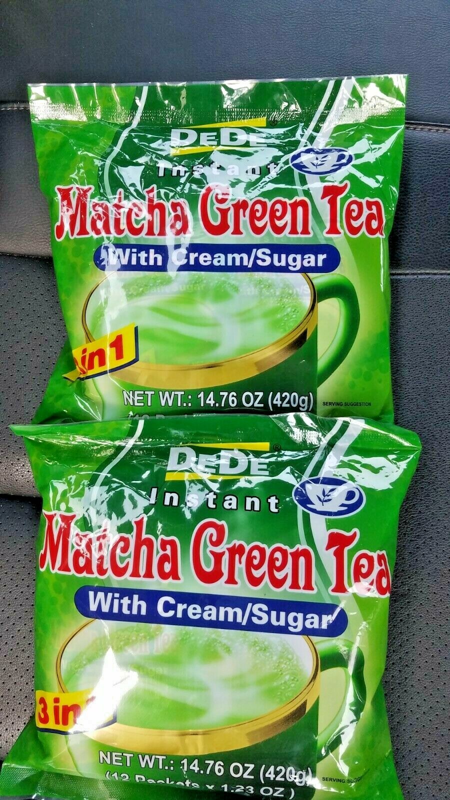 2 PACK DEDE 3 IN 1 INSTANT MATCHA GREEN TEA WITH CREAM SUGAR
