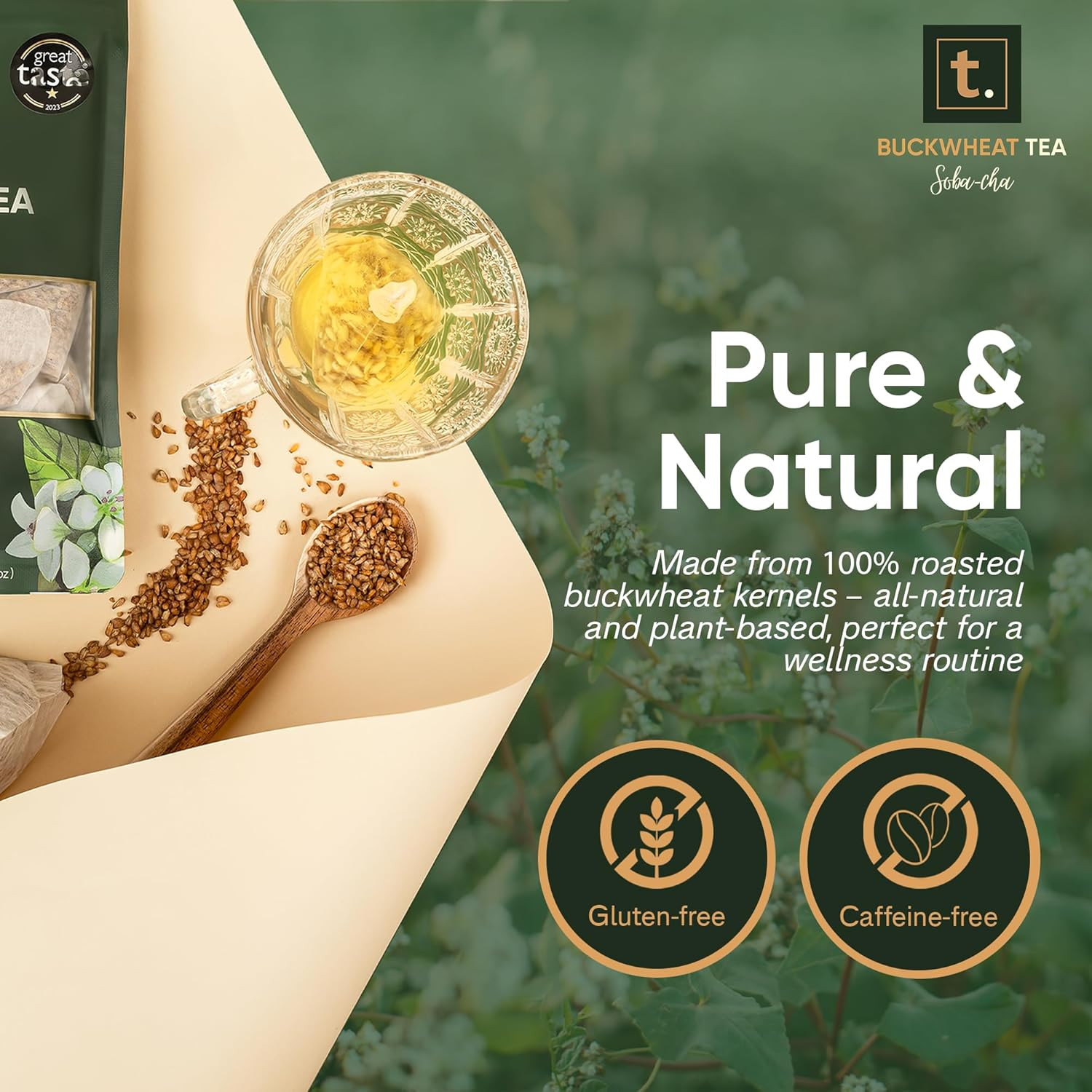 T. Buckwheat Tea – Herbal Tea, Caffeine-Free, Gluten-Free, Pregnancy-Safe, Keto-
