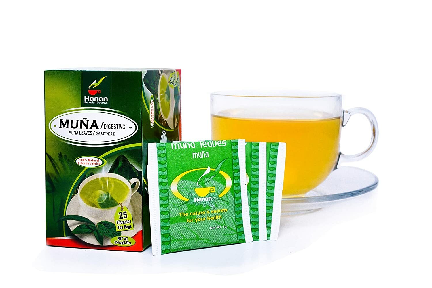 Hanan Peruvian Secrets Muna Herbal Tea | 100% Natural Andean Mint Leaves | 25 Te