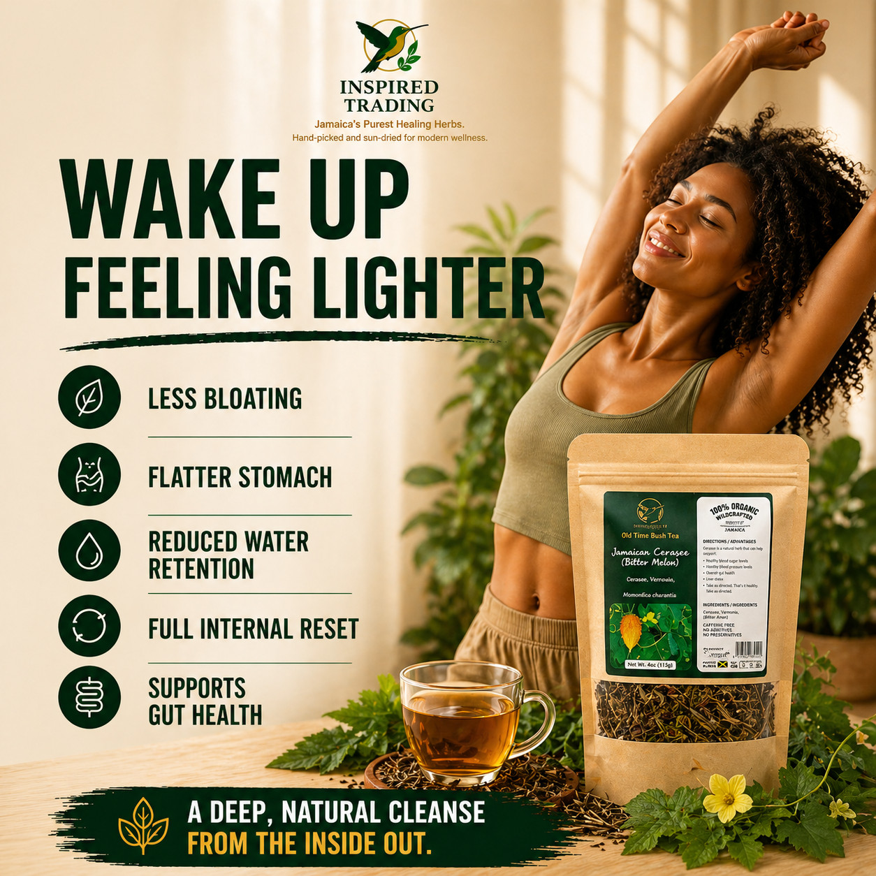 Jamaican Cerasee Tea Organic Bitter Melon Loose Leaf Herbal Available in US & CA