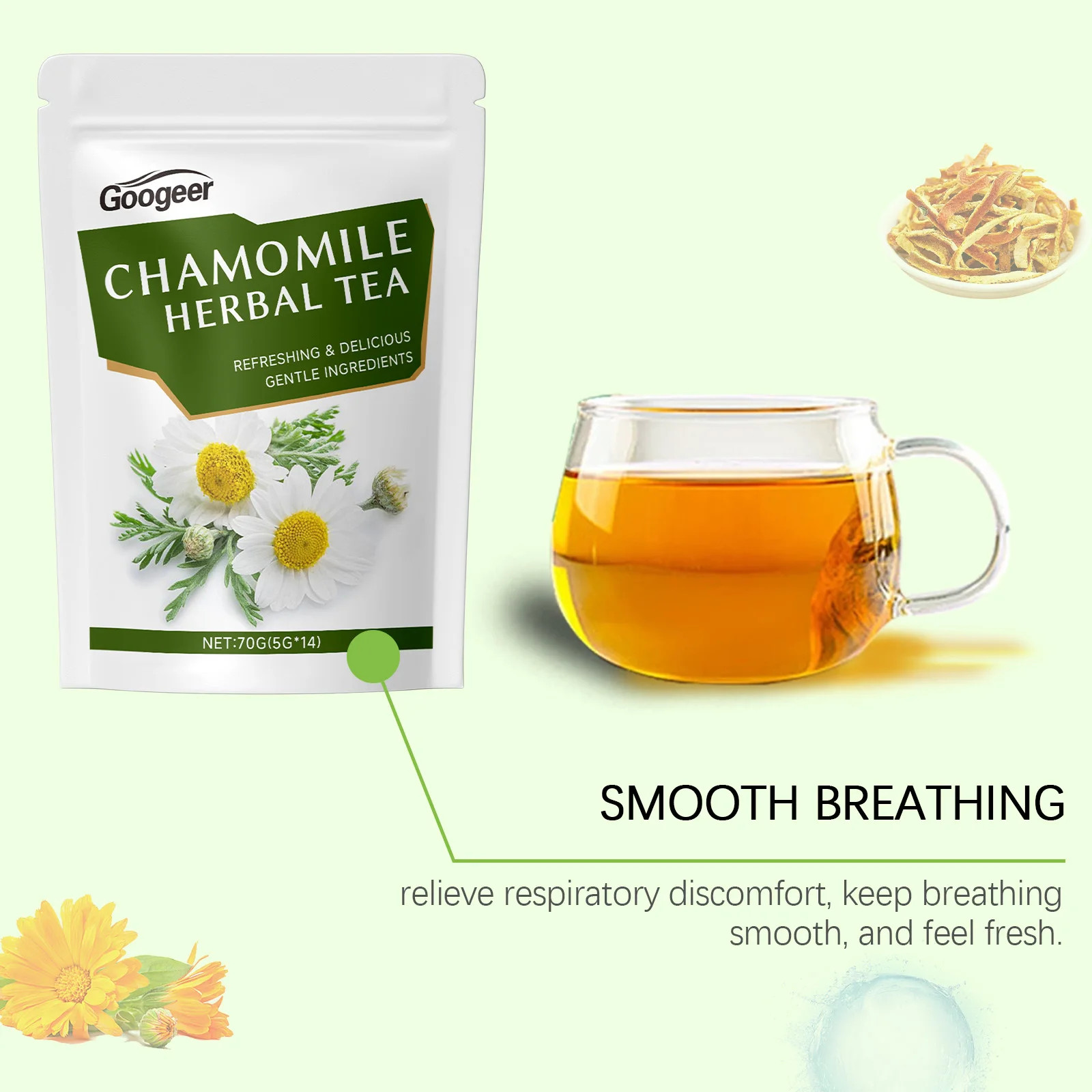 70g Googeer Natural Chamomile Bags Stress Relief Relaxing Body Better Sleep