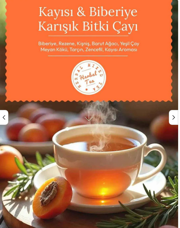 Herbamina Apricot & Rosemary Herbal Tea 45 Sachets 67.5g Turkish Herbal Blend