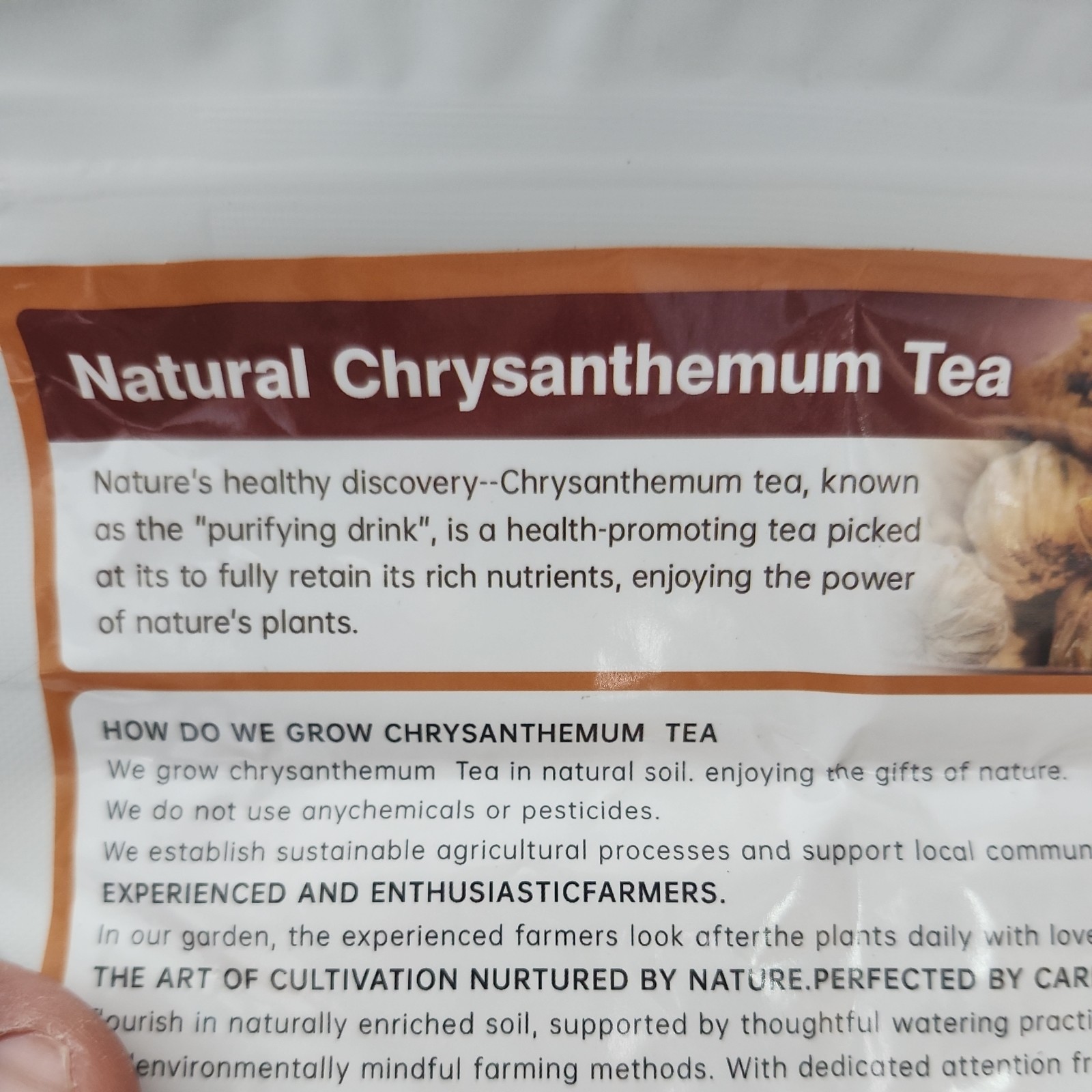 Natural Chrysanthemum Tea Bags Premium Flower Tea 5.29 ounce 45 bags .