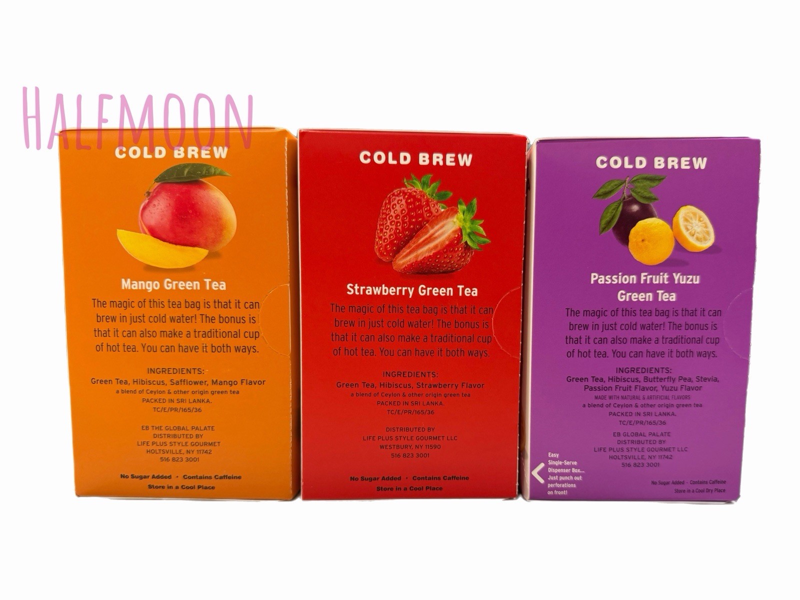 Tea Central Cold Brew Green Tea 3 Flavor Variety Pack Strawberry Mango Passion