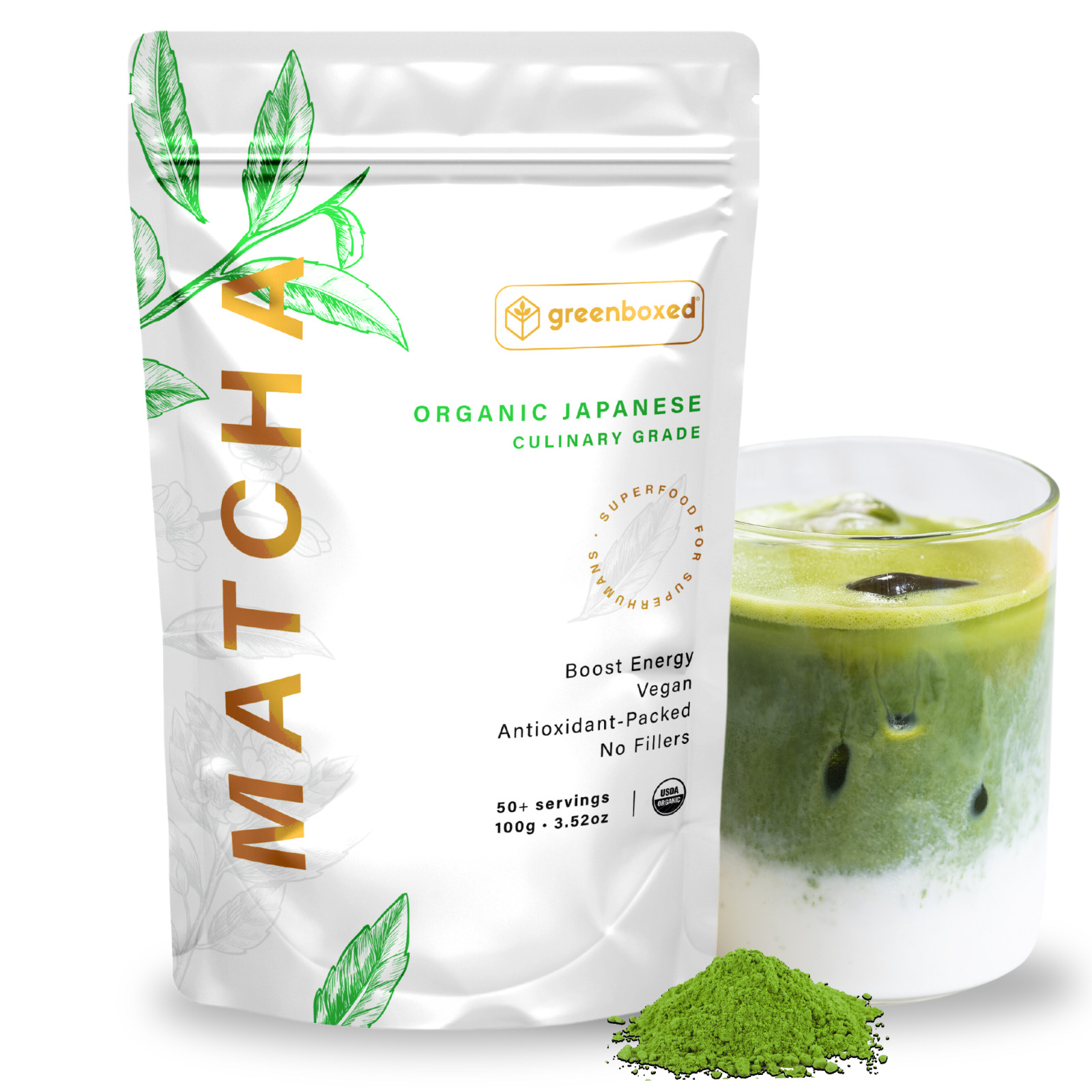 100% Pure Organic Matcha Green Tea Powder Matcha Te Verde Organico BEST BY 6/26