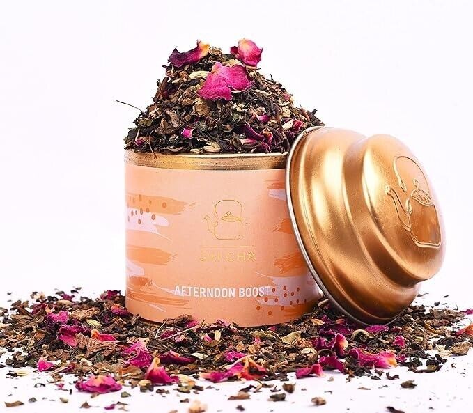 OH CHA – Green Tea, Afternoon Boost 35g Post Meal Digestive Tea with Rose petals