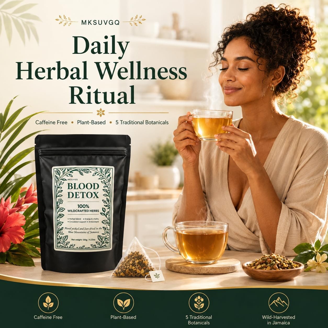 Blood Detox Tea Jamaica, Chef Tijani Inspired Healing Garden Herbal black