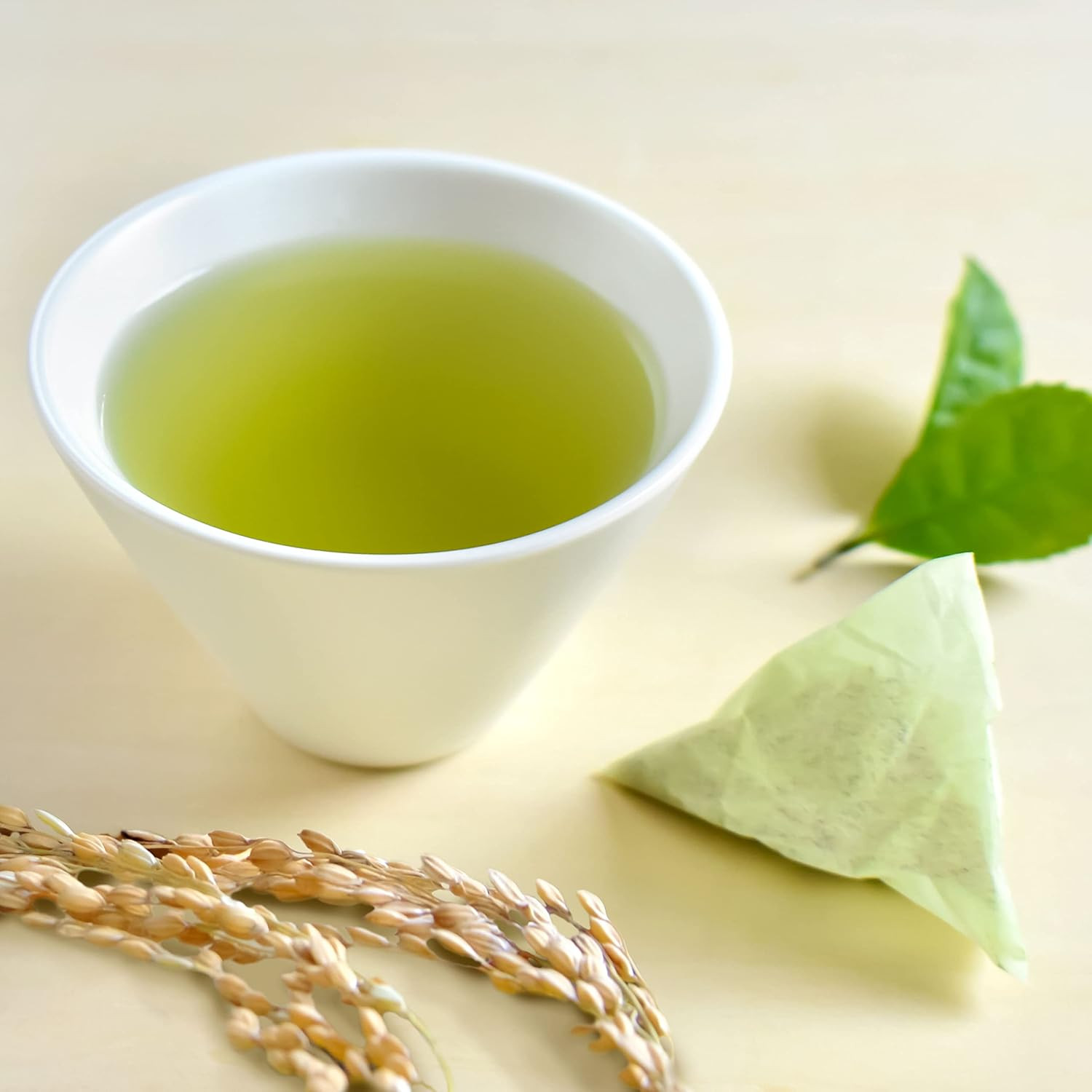 Genmaicha Green Tea with Matcha, Roasted Brown Rice Tea, Low Caffeine, Japanese