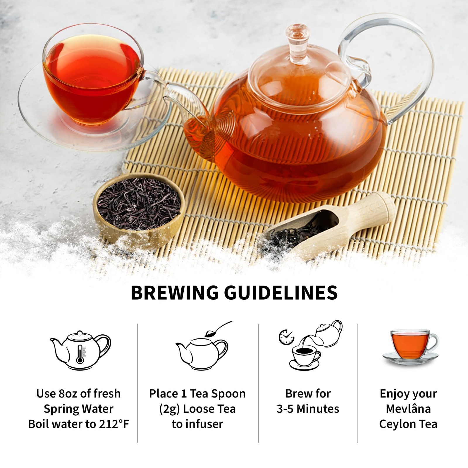 Premium Ceylon Loose Leaf Black Tea – Rich, Smooth, Fresh Blend – 1lb 454g