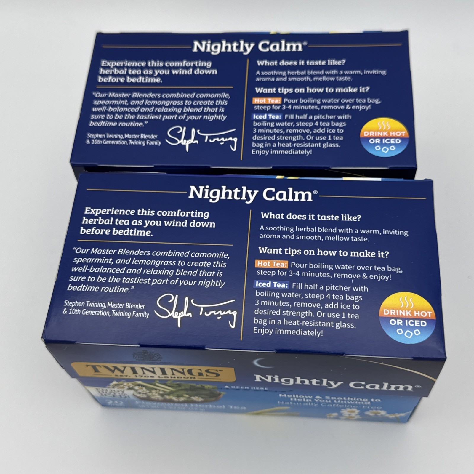 2 Pack – Twinings Nightly Calm Herbal Tea Bags – 20 Count Each Box
