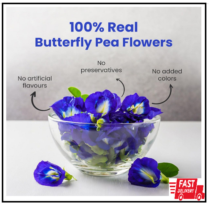BLUE TEA Butterfly Pea Flower 30 Tea Bags NATURAL COLORING For Food Drinks