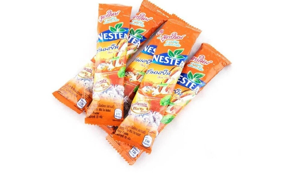 Nestea Instant Thai Milk Tea Mix Powder Authentic Thai Tea Taste 1 Bag (13 Sac)