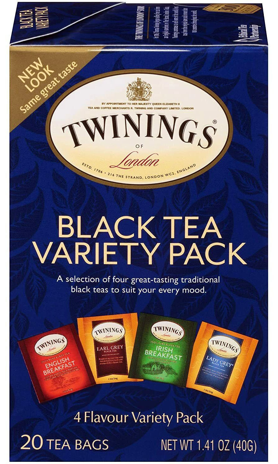 Twinings of London Black Tea Variety Pack with Four Flavors, 20 Count
