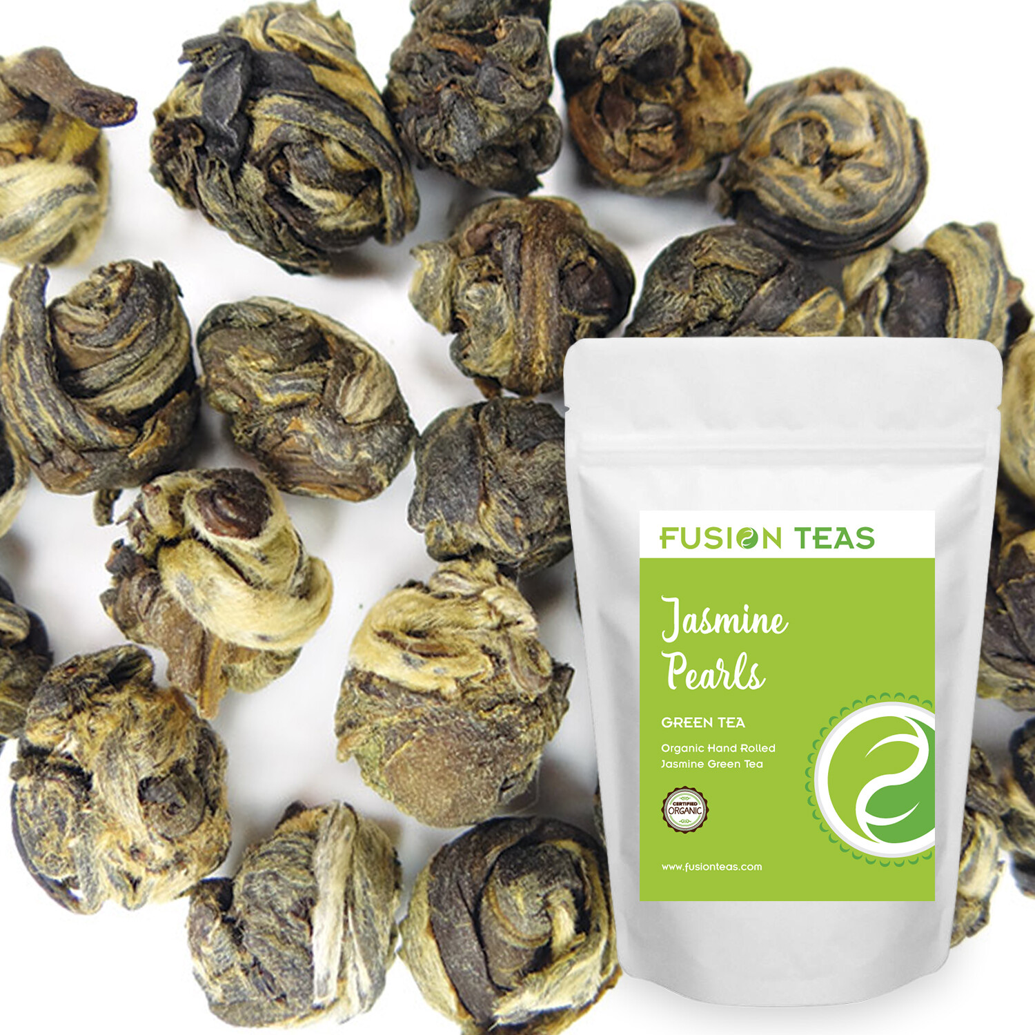 Jasmine Pearls Green Tea – Superior Organic Dragon Loose Leaf – Fusion Teas