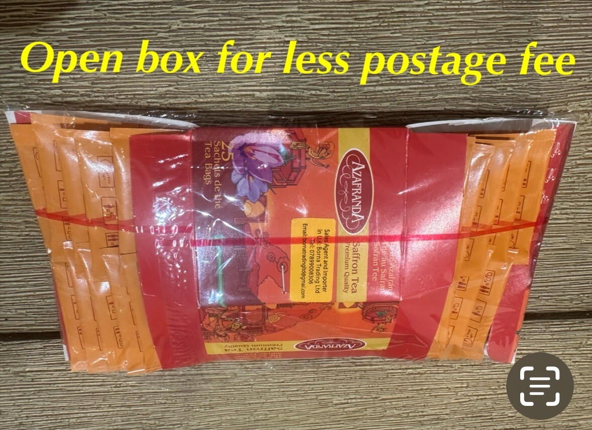 SAFFRON TEA BAGS PREMIUM 25pcs SPANISH OR ENGLISH DESIGN
