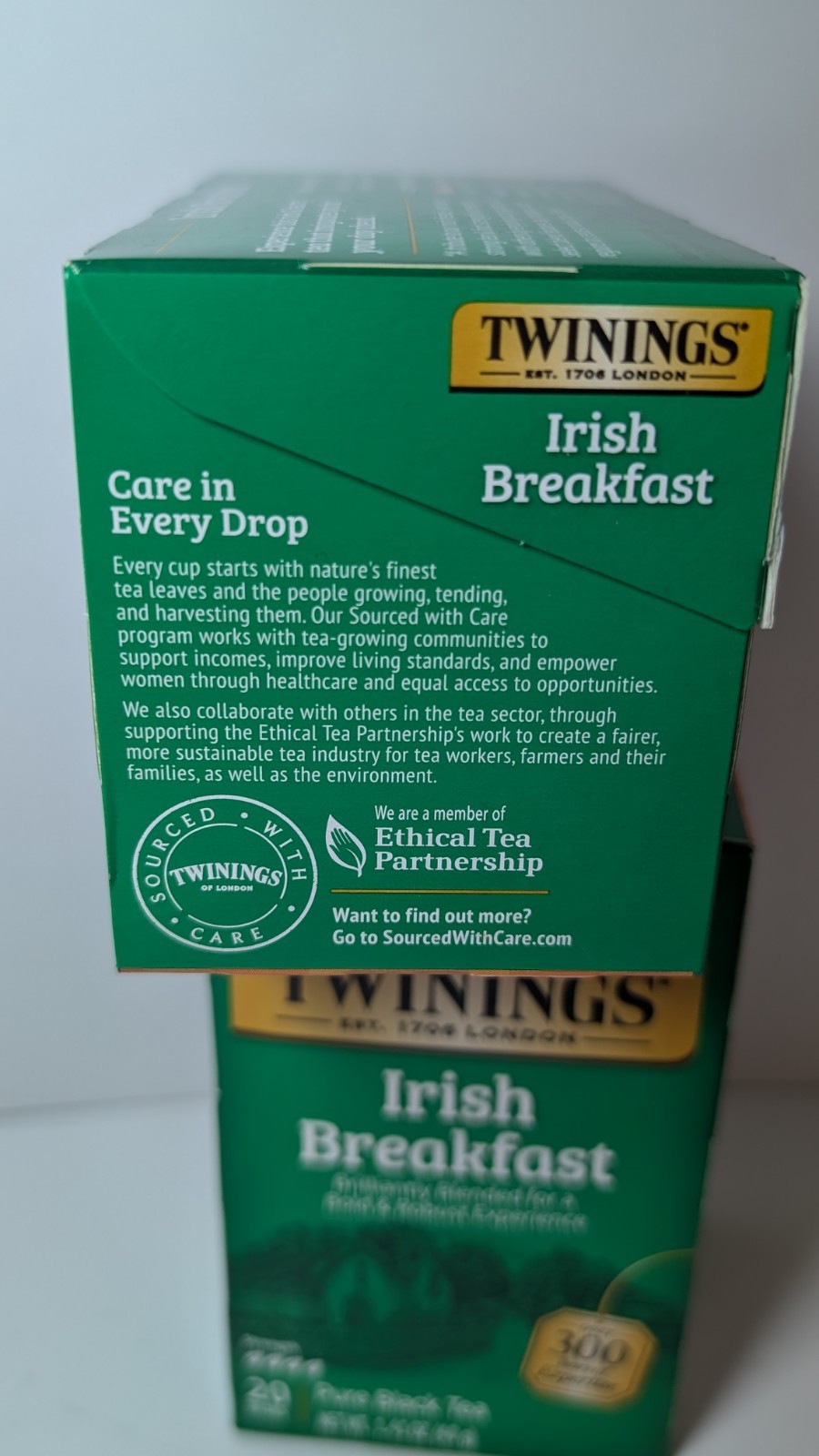 Twinings Of London Irish Breakfast Tea 2 Box Lot 40 bags High Caffeine 02/2027